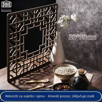 Fotoprop u kineskom stilu: šuplje prozorske ukrase i pozadne ploče za snimanje (mogu se pričvrstiti čavlima)