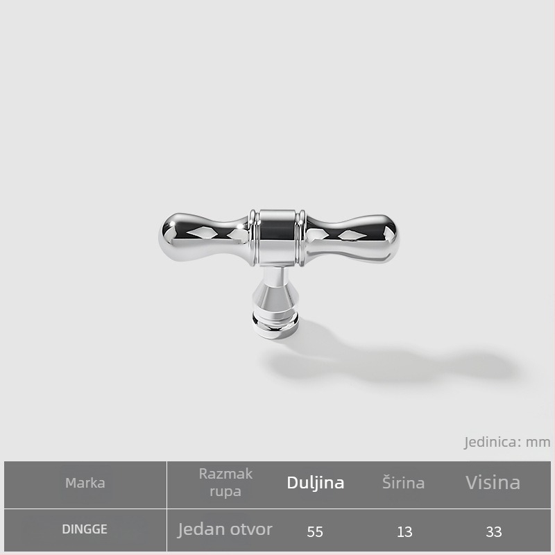 Drška za vrata ormarića, Dingge model 6071, mesing, lijevano presovanje, moderni minimalistički stil