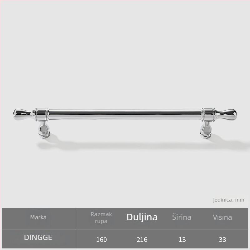 Drška za vrata ormarića, Dingge model 6071, mesing, lijevano presovanje, moderni minimalistički stil