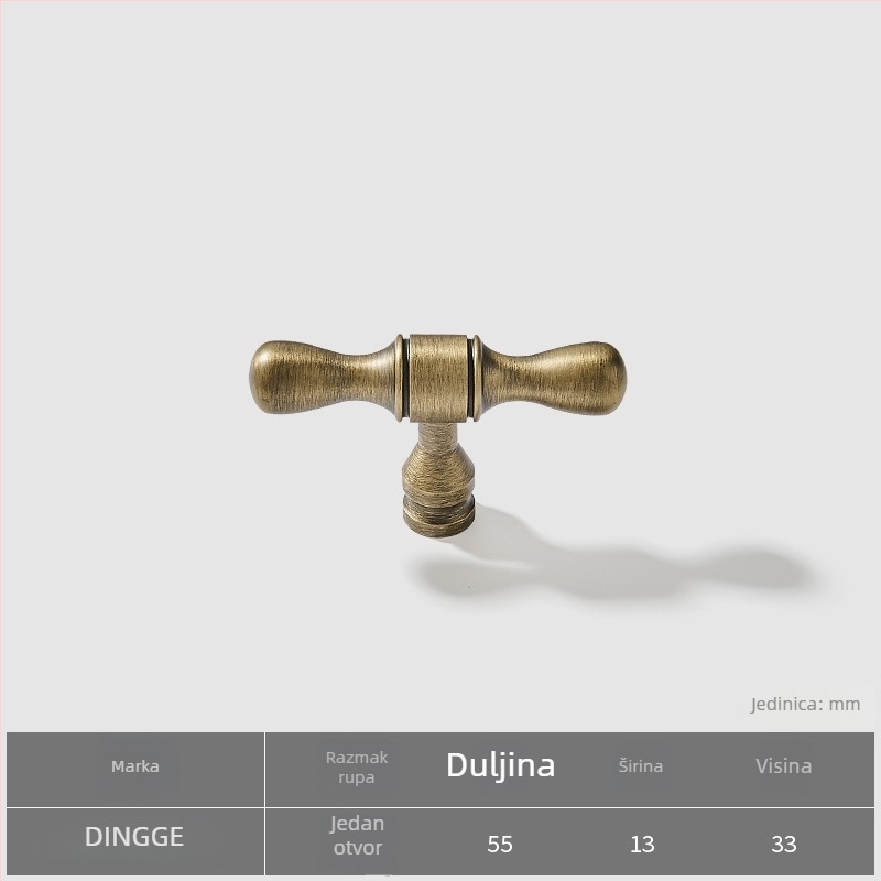 Drška za vrata ormarića, Dingge model 6071, mesing, lijevano presovanje, moderni minimalistički stil