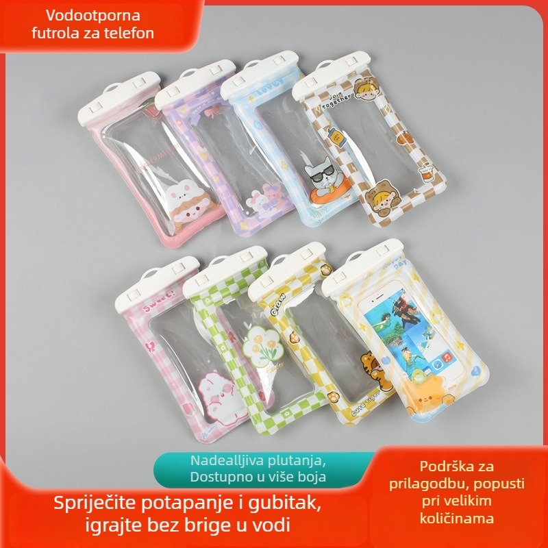 Vanjska vodootporna napuhiva torbica za telefon, PVC, Cartoon Series stil, Beach Series uzorak, otisak logotipa