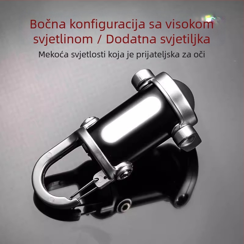 Višenamjenska vodootporna prijenosna LED baterija s ključem, silikon tijelo, punjiva, ručni pogon
