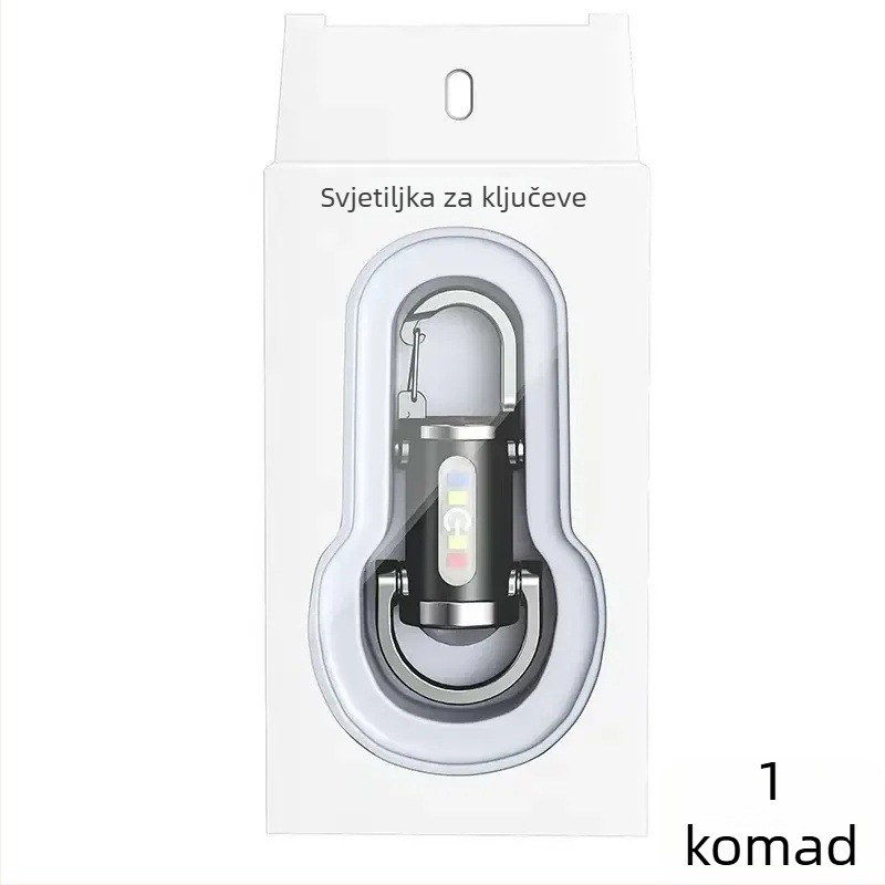Višenamjenska vodootporna prijenosna LED baterija s ključem, silikon tijelo, punjiva, ručni pogon