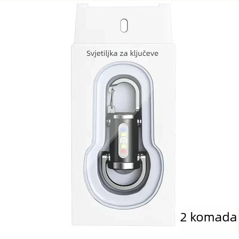 Višenamjenska vodootporna prijenosna LED baterija s ključem, silikon tijelo, punjiva, ručni pogon