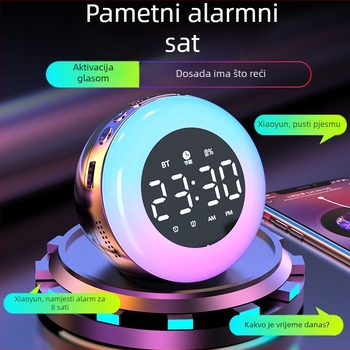 Alarmni sat s LED brojčanim prikazom, elektronički pokret Seiko, baterijsko napajanje, svjetleći u tami, noćni stolni sat