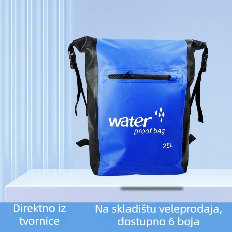 PVC vodootporan ruksak za outdoor aktivnosti, kapaciteta 25 L, pogodan za ronjenje, rafting, planinarenje, plažu i kampiranje
