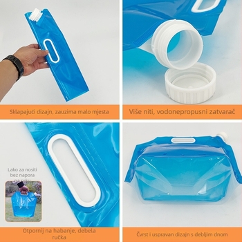 Meigale Sklopiva vodena torba za kampiranje na otvorenom, prenosna, velik kapacitet, PE plast, prilagodljivo pakiranje