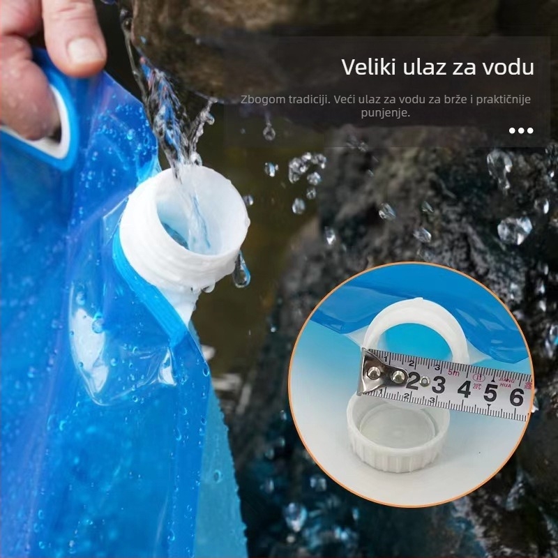 Meigale Sklopiva vodena torba za kampiranje na otvorenom, prenosna, velik kapacitet, PE plast, prilagodljivo pakiranje