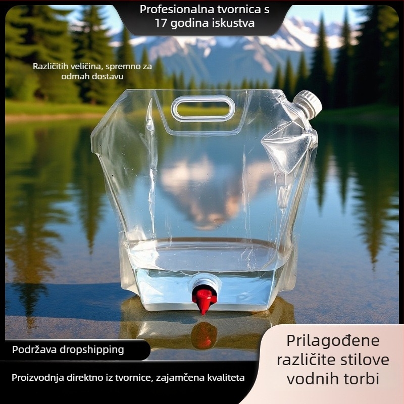 Meigale Sklopiva vodena torba za kampiranje na otvorenom, prenosna, velik kapacitet, PE plast, prilagodljivo pakiranje