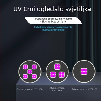 UV identifikacijska svjetiljka visokog kapaciteta s 365 nm za antifalsifikaciju porcelana, aluminijsko kućište, baterija 7000 mAh, domet 50–100 m