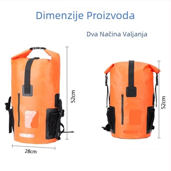 Vanjski vodootporni ruksak za planinarenje i kampiranje, PVC materijal, vodootporna tkanina, kapacitet 35L, unisex za odrasle