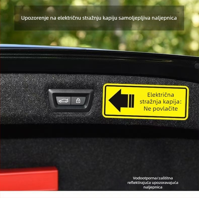 Sticker za stražnji poklopac automobila, PET materijal, tekstni uzorak, ljepljiva podloga, prilagodljivo