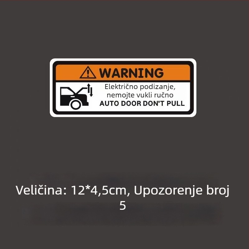 Sticker za stražnji poklopac automobila, PET materijal, tekstni uzorak, ljepljiva podloga, prilagodljivo