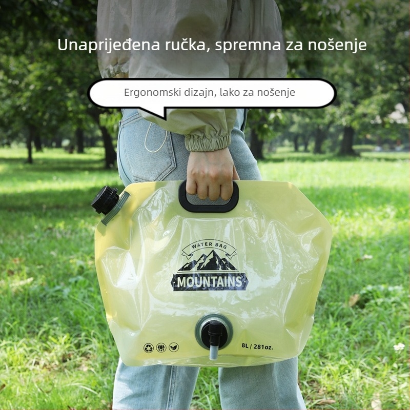 Sklopiva vanjska vrećica za vodu, prijenosna, velika kapaciteta, PE plastika, za kampiranje i glazbene događaje