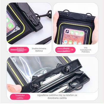 Vodootporna plutajuća torbica za telefon, s brtvenim zatvaranjem za dodirni zaslon, prozirna PVC futrola, stane 1 telefon, mogućnost prilagođenog logotipa