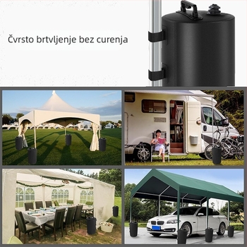 Vanjska vodena baza za šator – napunjena vodom, težina od pijeska, vodootporna tkanina 500D PVC, pogodno za odrasle, djecu i starije osobe