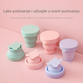 FaSoLa sklopiva silikonska šalica, teleskopski dizajn, za vanjsku upotrebu, prijenosna
