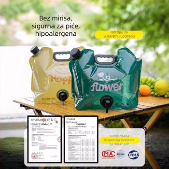 The Primitive sklopiva vreća za vodu – Prijenosna vanjska vreća za vodu za kampiranje, Trostruki PET/NY/PE materijal, Veliki kapacitet, Lansirano 2024