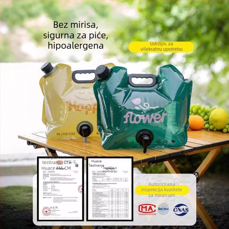 The Primitive sklopiva vreća za vodu – Prijenosna vanjska vreća za vodu za kampiranje, Trostruki PET/NY/PE materijal, Veliki kapacitet, Lansirano 2024