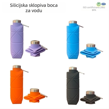 Silikonska sklopiva boca za vodu — vanjski stil, dostupna za privatnu oznaku