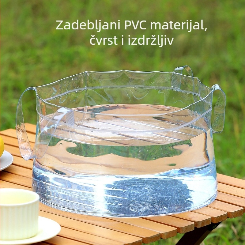 Sklopiva vodena posuda za kampiranje i putovanja — prozračni PVC, posuda za pranje rublja, moderan jednostavan dizajn