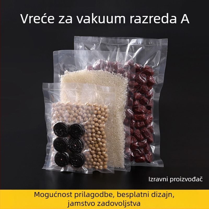 Poliestarska vakuumska vrećica za čuvanje hrane, prozirna, kvadratnog ili pravokutnog oblika