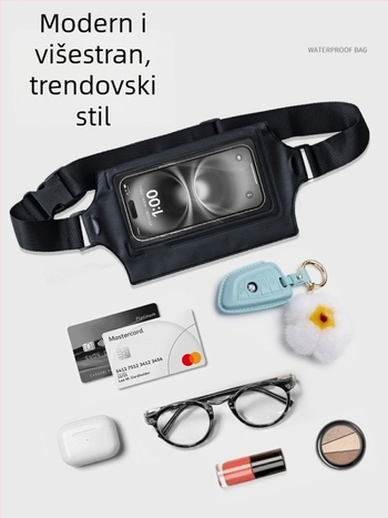 Pojasna torba velike kapacitete s višeslojnom skladištenjem — vodootporna PVC tkanina; unisex (za ribolov, planinarenje, vožnju i ronjenje)
