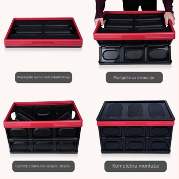 Sklopiva kutija za pohranu za auto i dom, za prtljažnik, ljepilna ugradnja