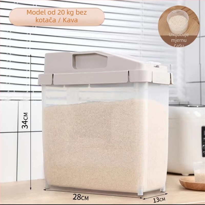 Kutija za pohranu riže Da Gull, PP plast, zatvoreni poklopac, otpornost na vlagu, otpornost na insekte, kapacitet 9–10 L