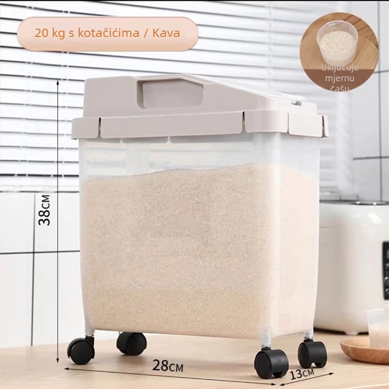 Kutija za pohranu riže Da Gull, PP plast, zatvoreni poklopac, otpornost na vlagu, otpornost na insekte, kapacitet 9–10 L