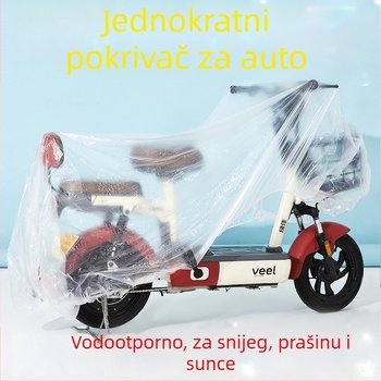 Pokrov električnog vozila: proziran plastični, jednokratni, vodootporni i otporni na prašinu, zaštita od sunca