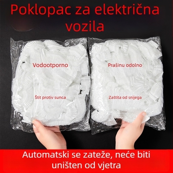 Pokrov električnog vozila: proziran plastični, jednokratni, vodootporni i otporni na prašinu, zaštita od sunca