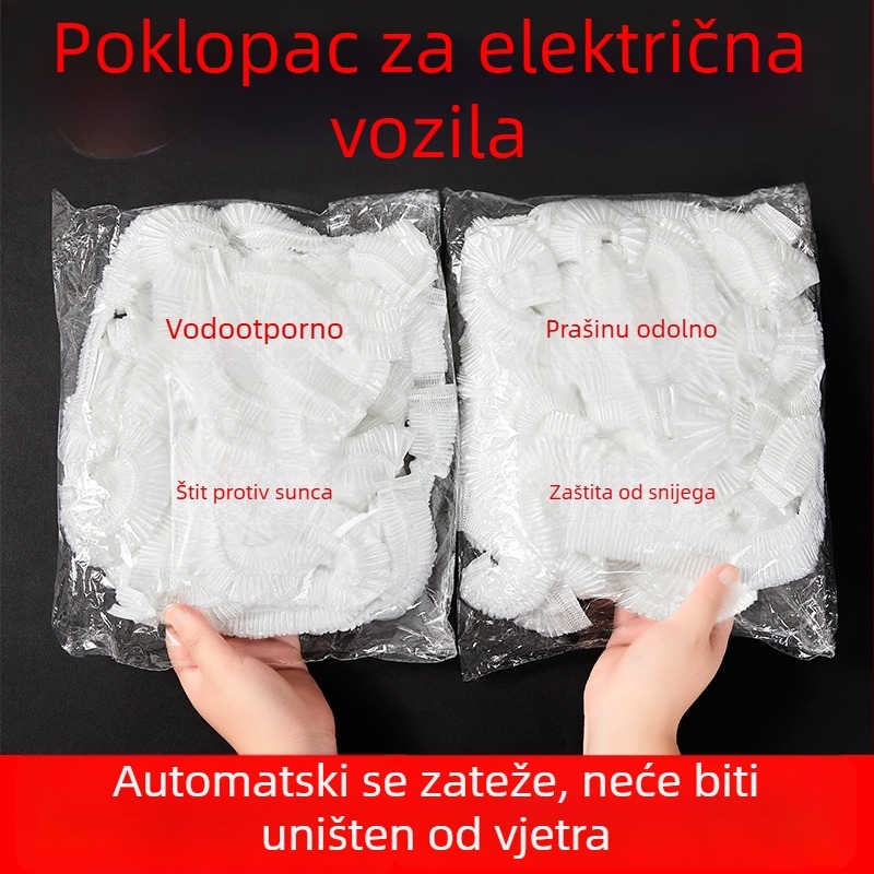 Pokrov električnog vozila: proziran plastični, jednokratni, vodootporni i otporni na prašinu, zaštita od sunca