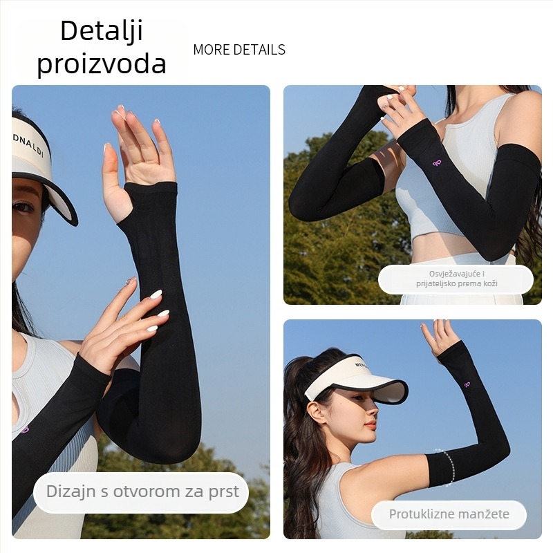 Unisex rukavne zaštite od sunca za ljeto, vanjske sportove — pleteni najlon i ledena svila, UV zaštita, originalni dizajn