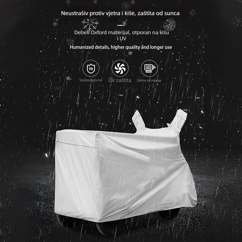 Navlaka za električno vozilo, Navlaka za kišu za trokolno vozilo, Oxford tkanina, Debljeni materijal, Jednostavan stil