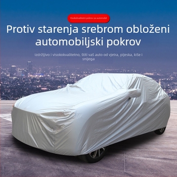 Navlaka za automobil od 170T tkanine sa metalnim premazom, s ugrađenim ušima, UV zaštita i vodootpornost, pogodna za terenska vozila