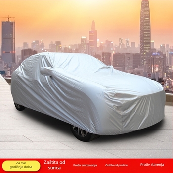 Navlaka za automobil od 170T tkanine sa metalnim premazom, s ugrađenim ušima, UV zaštita i vodootpornost, pogodna za terenska vozila