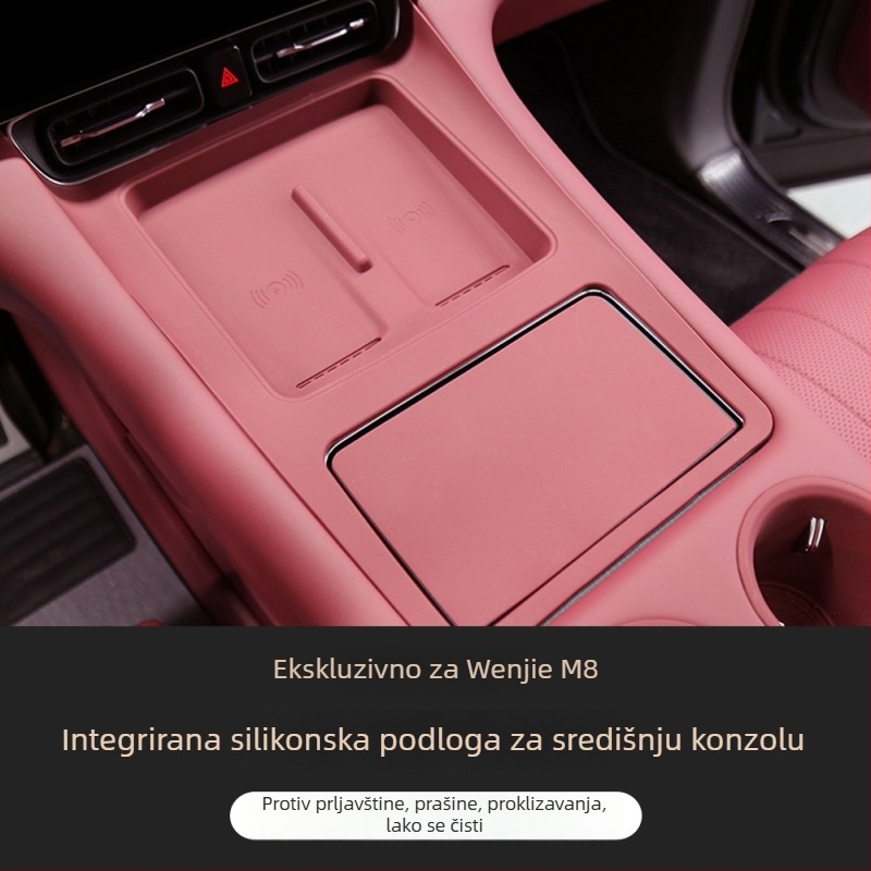 Silikon podložak za središnju konzolu s bežičnim punjenjem za Wenjie M8 — zaštita od ogrebotina i prašine, kod proizvoda WTX-004