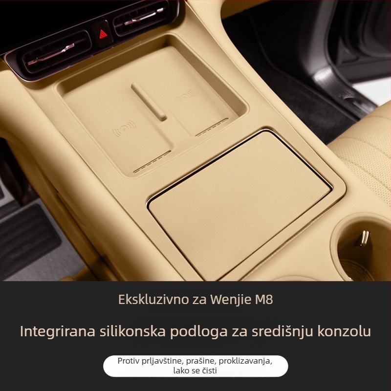 Silikon podložak za središnju konzolu s bežičnim punjenjem za Wenjie M8 — zaštita od ogrebotina i prašine, kod proizvoda WTX-004