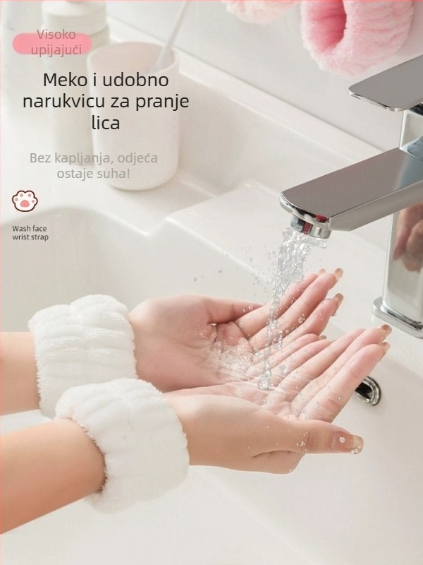 Narukvica za pranje lica, tkanina koja upija znoj, jednostavan unisex dizajn, otporna na pranje i vlagu