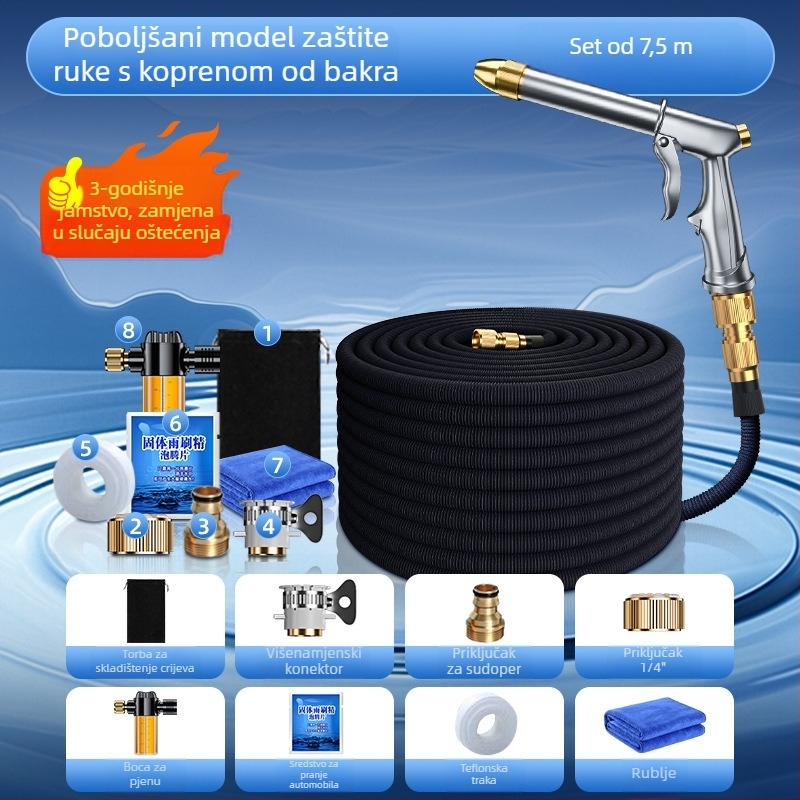 Pranje automobila visokotlačnim teleskopskim crijevom, Materijal poliester PVC, Model YJ-B6556, Brand Yiju