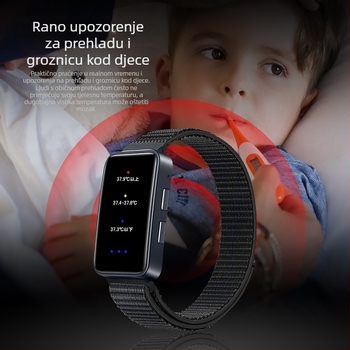 Pametna sportska narukvica s praćenjem toplinskog udara i tjelesne temperature, silikon remen, TFT zaslon, trajanje baterije 21 dan