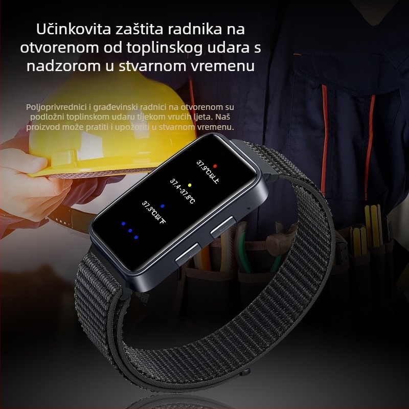 Pametna sportska narukvica s praćenjem toplinskog udara i tjelesne temperature, silikon remen, TFT zaslon, trajanje baterije 21 dan