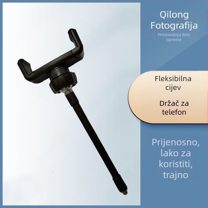 Ring svjetlo s fleksibilnom cijevi i držačem za telefon za uživo prijenos — metalno tijelo, model Hose, dodatna oprema za osvjetljenje