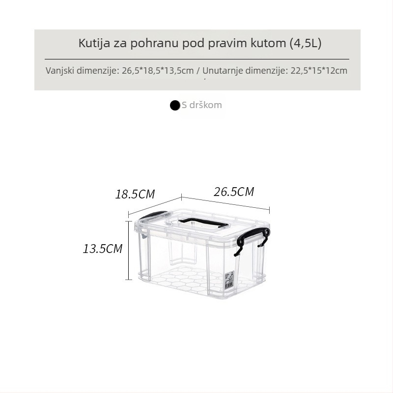 PP plastična kutija za skladištenje, pravokutni oblik, japanski stil, kapacitet 90–100 L, otporna na prašinu