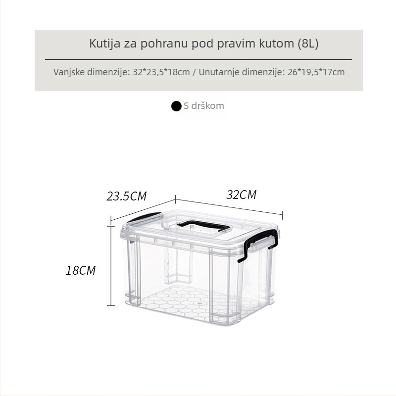 PP plastična kutija za skladištenje, pravokutni oblik, japanski stil, kapacitet 90–100 L, otporna na prašinu