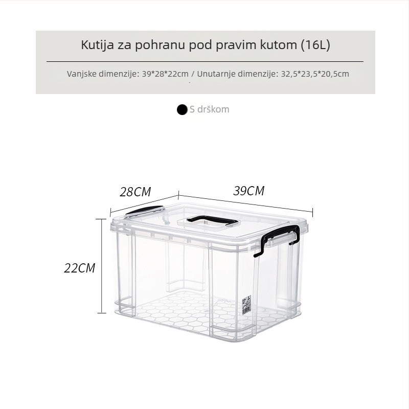 PP plastična kutija za skladištenje, pravokutni oblik, japanski stil, kapacitet 90–100 L, otporna na prašinu