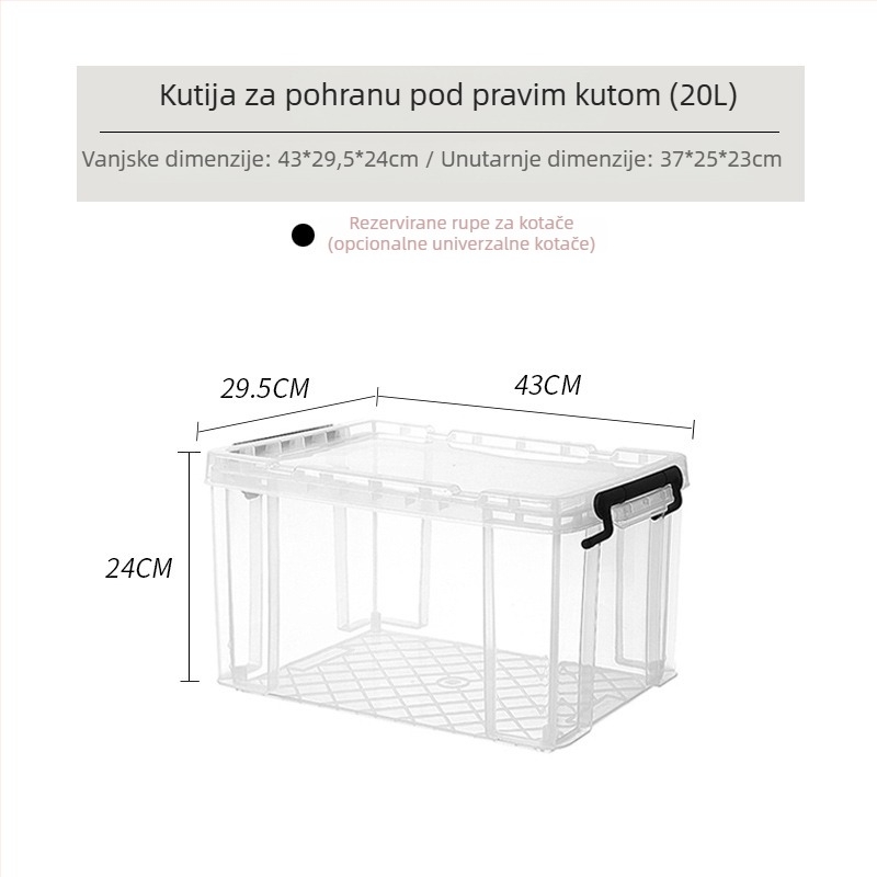 PP plastična kutija za skladištenje, pravokutni oblik, japanski stil, kapacitet 90–100 L, otporna na prašinu