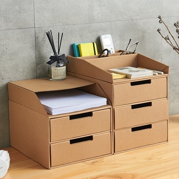 Organizator za stol od Kraft papira s pregradama, 2–4 sloja, povlačni mehanizam