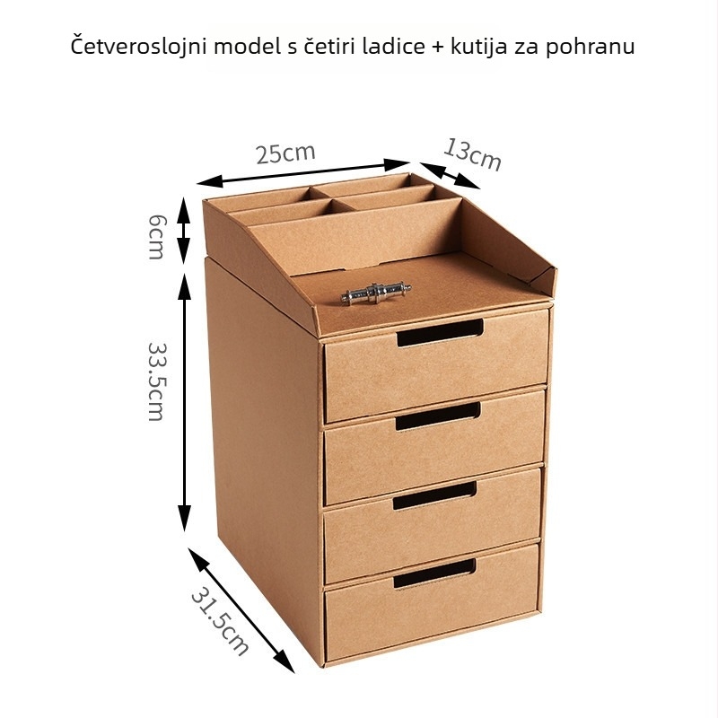 Organizator za stol od Kraft papira s pregradama, 2–4 sloja, povlačni mehanizam